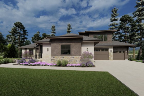 Exterior - Front Elevation 4 for Contemporary House Plan #1069-31 - 5 bed, 5.5 bath
