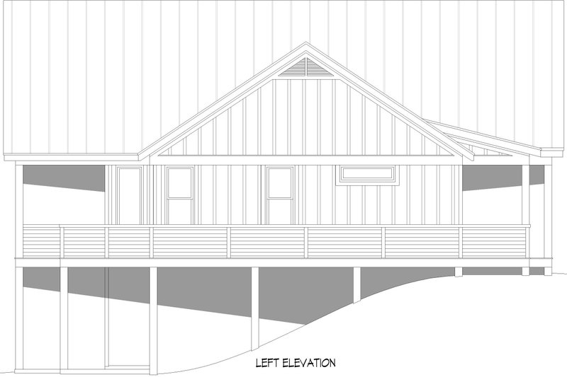 House Design - Exterior - Other Elevation 2 for Beach House Plan #932-1124 - 3 bed, 3 bath