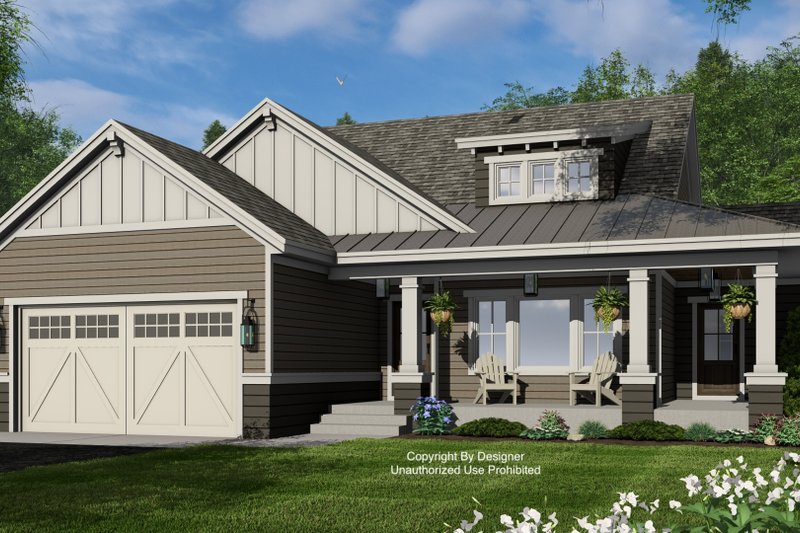 House Design - Exterior - Front Elevation 4 for Bungalow House Plan #51-1402 - 3 bed, 2 bath