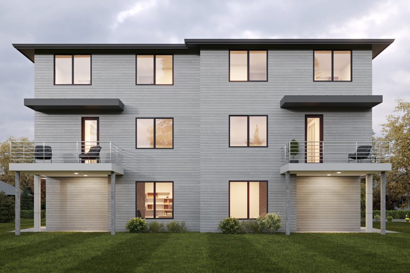 Dream House Plan - Exterior - Rear Elevation for Contemporary House Plan #1066-238 - 8 bed, 6.5 bath