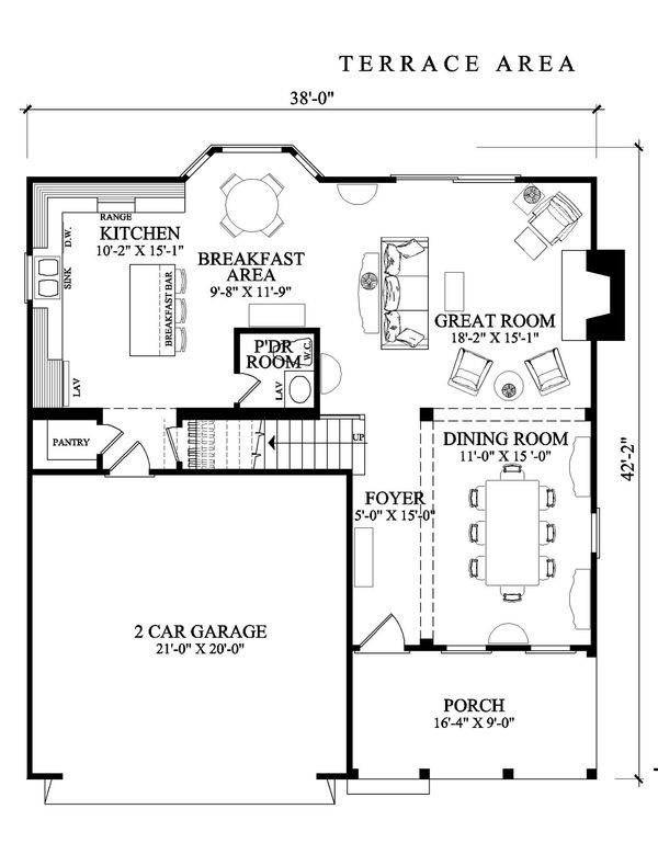 Architectural House Design - Country Floor Plan - Main Floor Plan #137-283