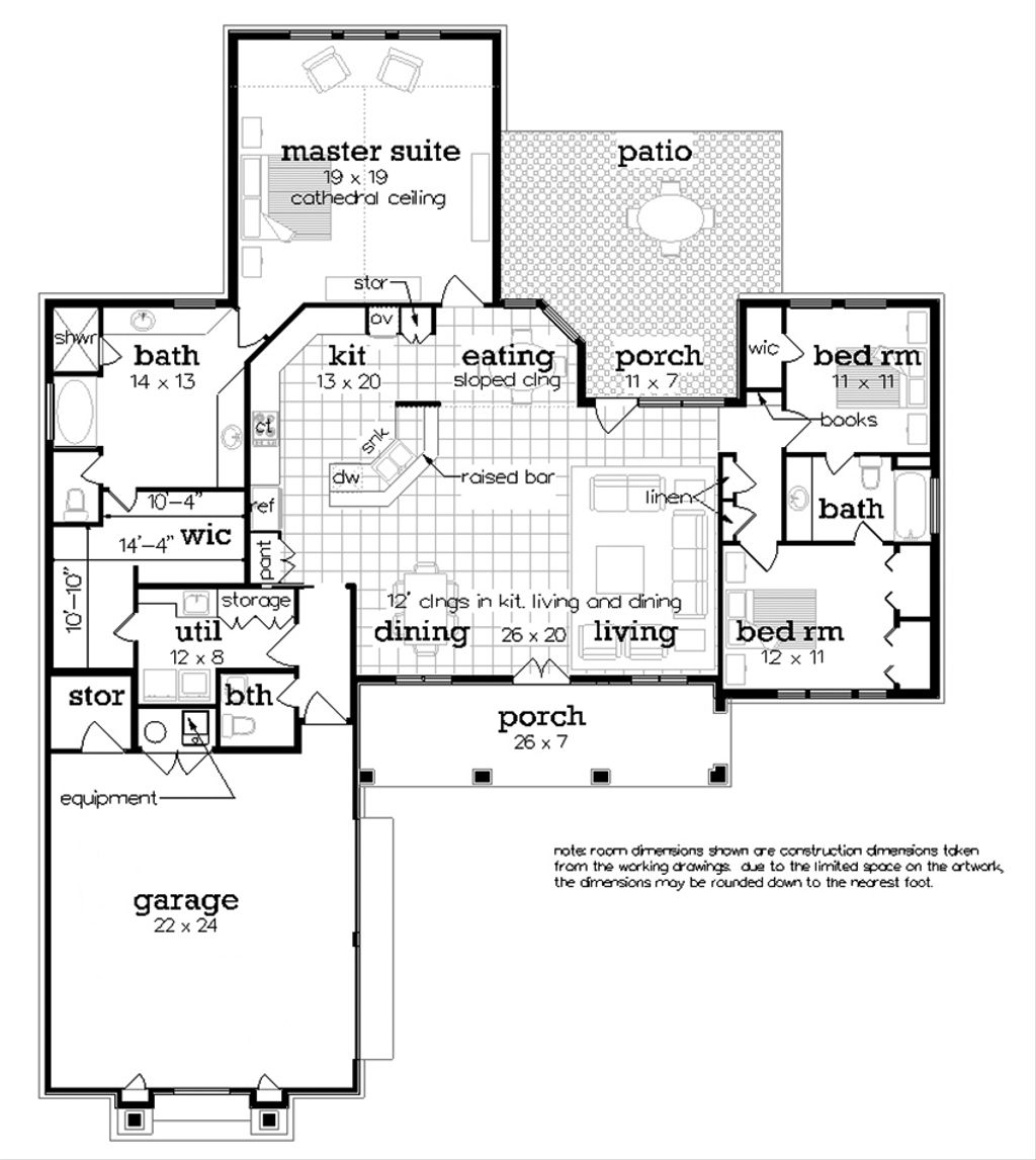 Ranch Style House Plan 3 Beds 2 5 Baths 2086 Sq Ft 45 578 Houseplans Com