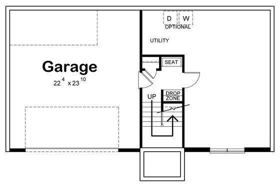 Floor Plan - Lower Floor for Traditional House Plan #20-2347 - 3 bed, 2 bath