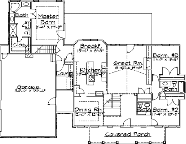 Home Plan - Traditional Floor Plan - Main Floor Plan #31-102