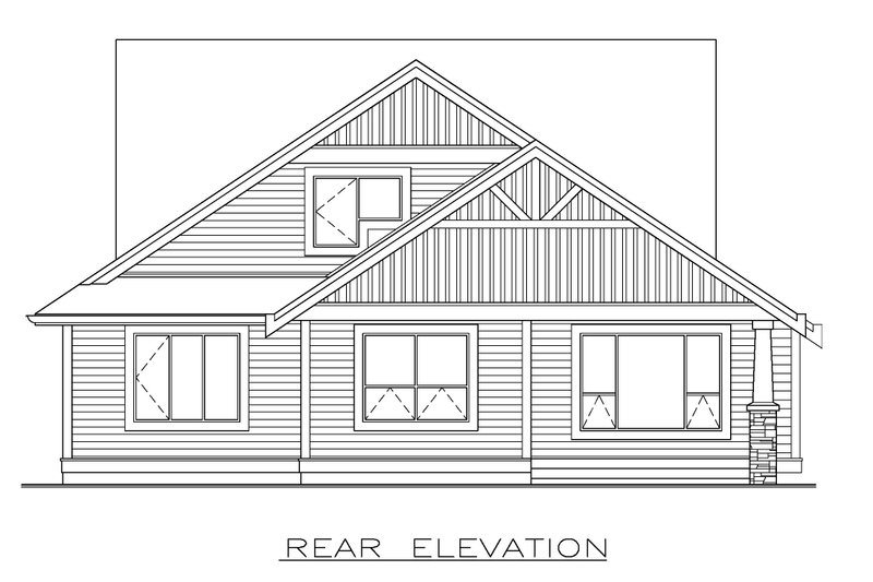 Dream House Plan - Exterior - Rear Elevation for Craftsman House Plan #1100-156 - 3 bed, 2.5 bath