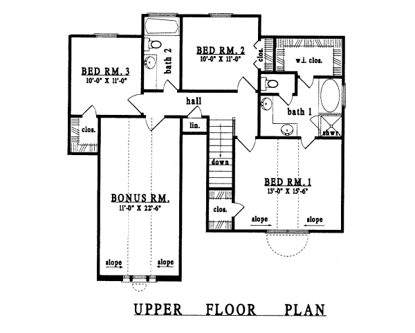 Country Floor Plan - Upper Floor Plan #42-194