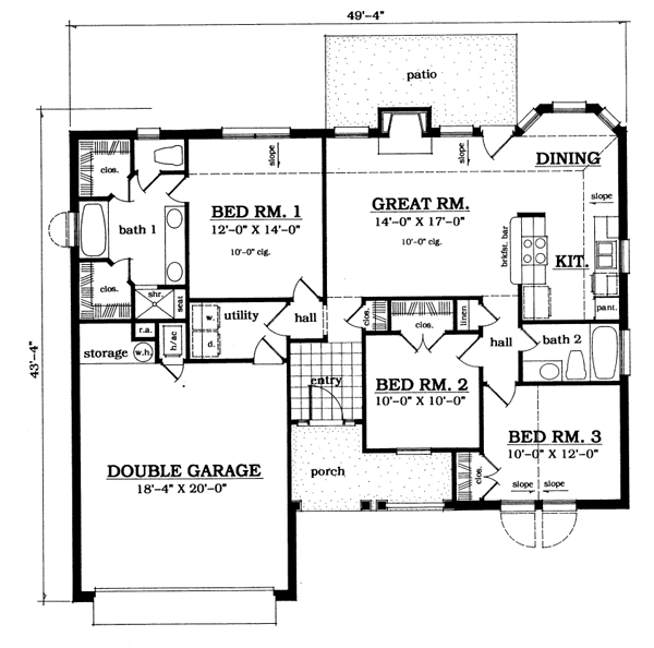 Traditional Floor Plan - Main Floor Plan #42-104