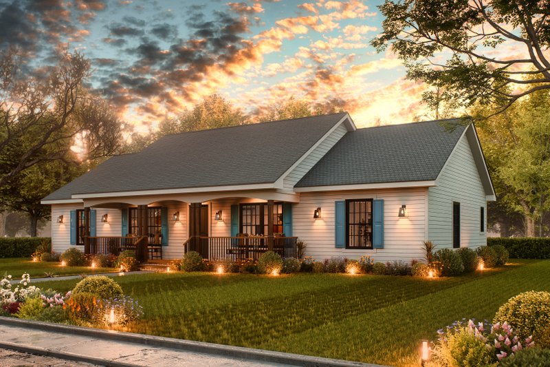 Architectural House Design - Exterior - Front Elevation 4 for Traditional House Plan #54-599 - 4 bed, 2 bath