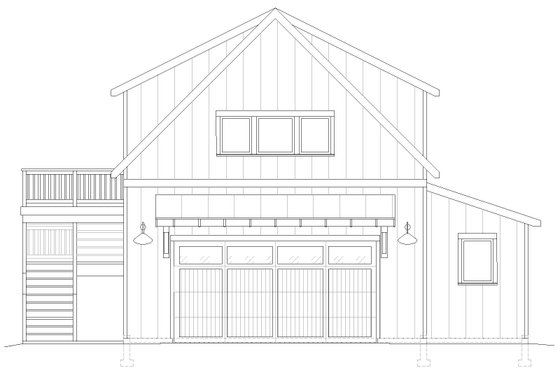 Exterior - Front Elevation 3 for Farmhouse House Plan #1105-21 - 1 bed, 1 bath