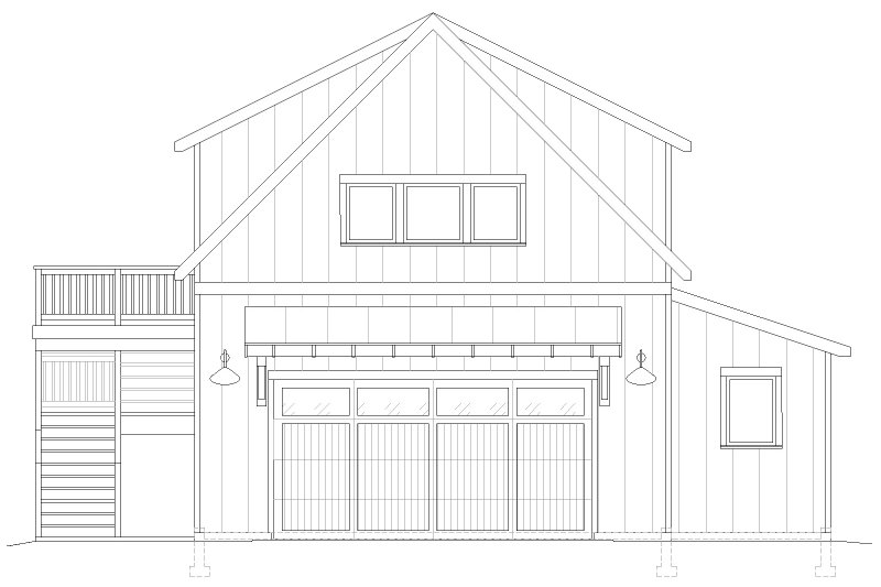 Architectural House Design - Exterior - Front Elevation 3 for Farmhouse House Plan #1105-21 - 1 bed, 1 bath