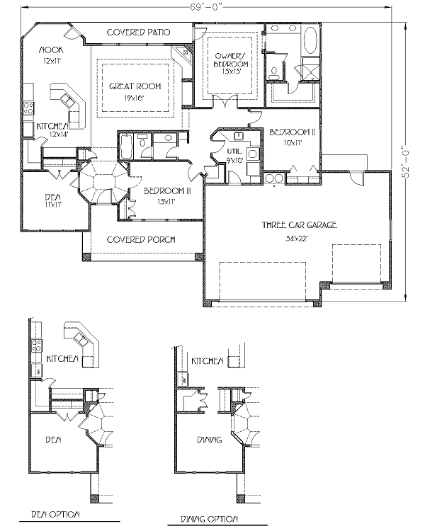 Adobe / Southwestern Floor Plan - Main Floor Plan #24-258