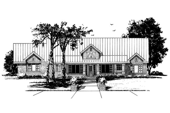 Exterior - Front Elevation 3 for Country House Plan #942-57 - 3 bed, 2.5 bath