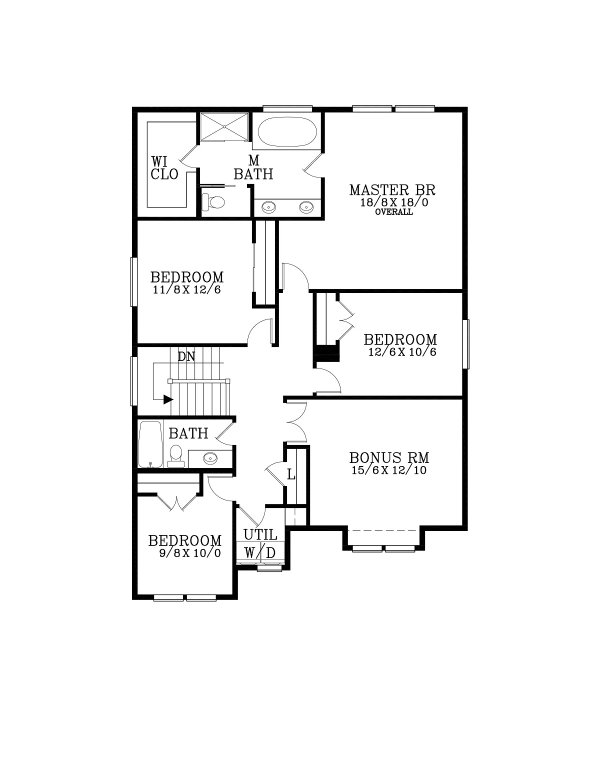 House Blueprint - Craftsman Floor Plan - Upper Floor Plan #53-755