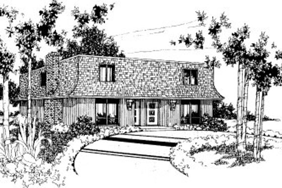 Exterior - Front Elevation for Modern House Plan #303-235 - 3 bed, 1.5 bath