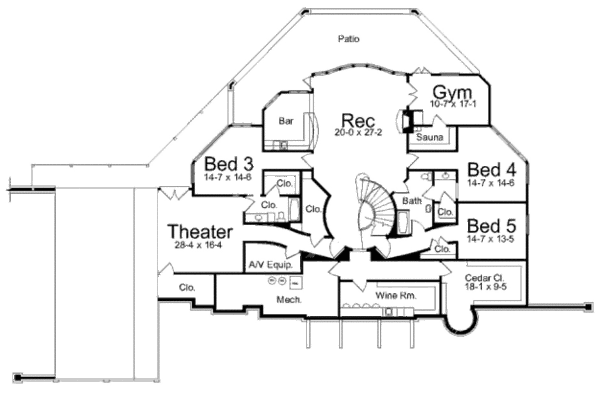 Home Plan - Mediterranean Floor Plan - Upper Floor Plan #119-325