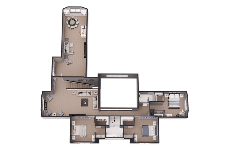 House Plan Design - Floor Plan - Upper Floor 1 for Farmhouse House Plan #51-1247 - 4 bed, 5 bath