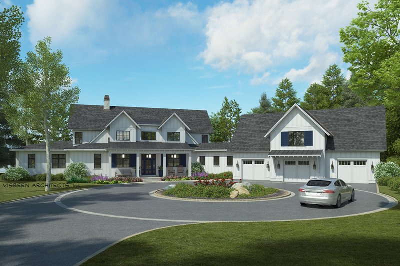 House Blueprint - Farmhouse Exterior - Front Elevation Plan #928-341