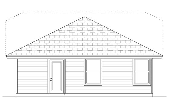 Exterior - Rear Elevation for Craftsman House Plan #84-445 - 2 bed, 1 bath