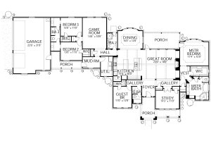 Floor Plan - Main Floor for Traditional House Plan #80-191 - 5 bed, 4 bath