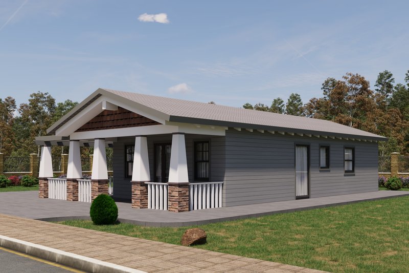 House Blueprint - Exterior - Other Elevation 1 for Craftsman House Plan #1106-54 - 2 bed, 2 bath