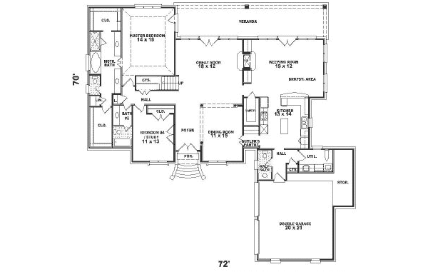 Traditional Floor Plan - Main Floor Plan #81-348