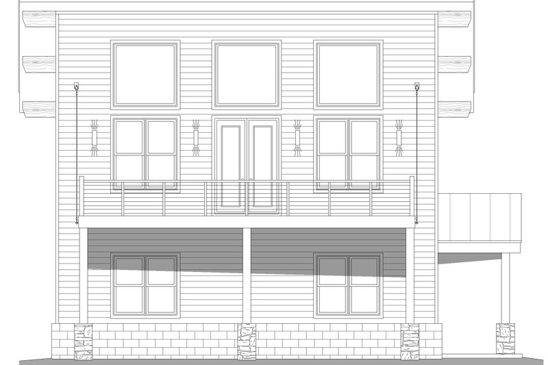 House Blueprint - Exterior - Front Elevation 3 for Contemporary House Plan #932-1248 - 3 bed, 2.5 bath