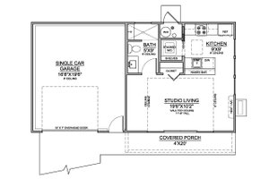 Floor Plan - Main Floor for Modern House Plan #1073-46, 1 bath