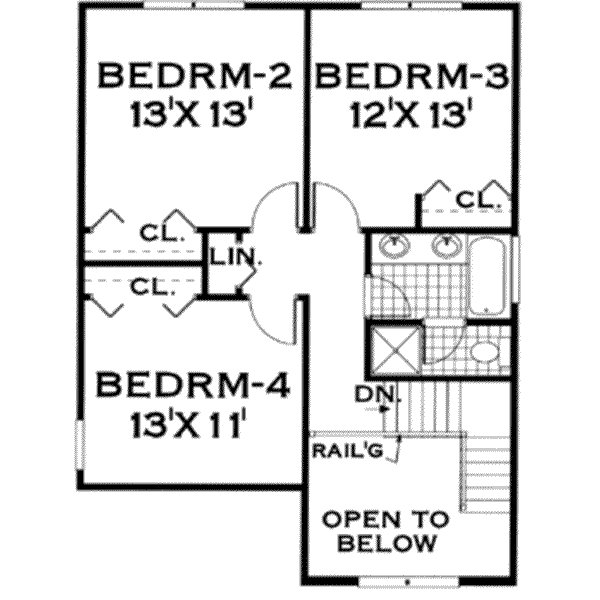 Home Plan - Country Floor Plan - Upper Floor Plan #3-210