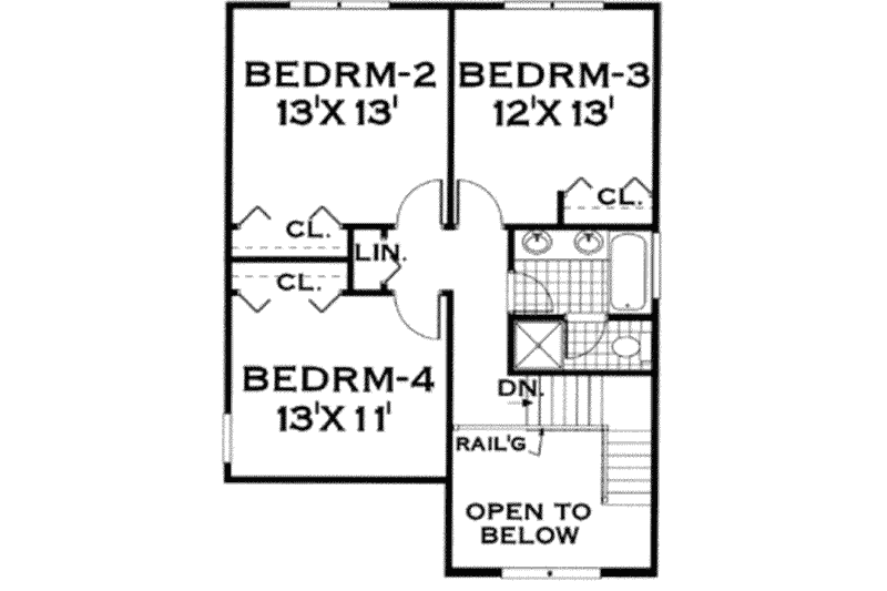 Home Plan - Floor Plan - Upper Floor for Country House Plan #3-210 - 4 bed, 2.5 bath