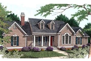 Southern Exterior - Front Elevation Plan #406-202