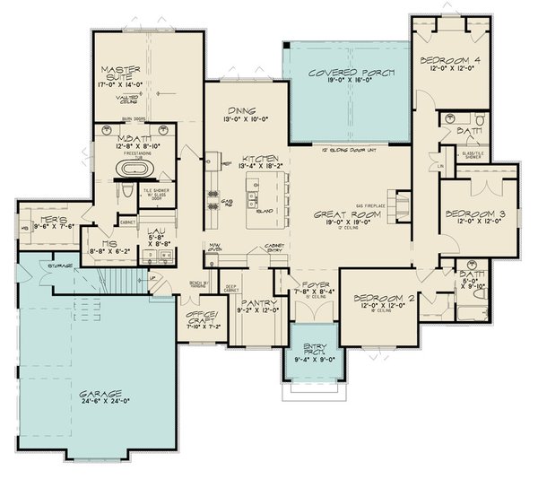 House Design - European Floor Plan - Main Floor Plan #923-297