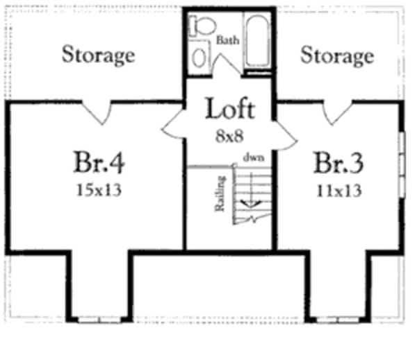 Cottage Floor Plan - Upper Floor Plan #409-1113