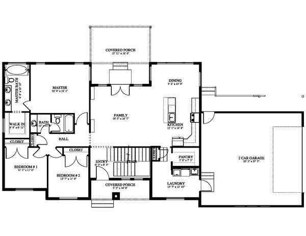 Architectural House Design - Craftsman Floor Plan - Main Floor Plan #1060-458