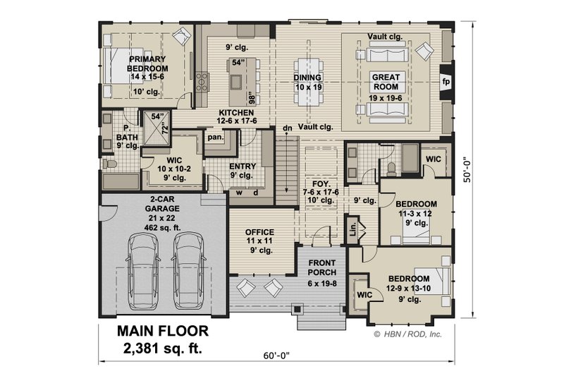 House Plan Design - Floor Plan - Main Floor for Traditional House Plan #51-1243 - 3 bed, 2 bath