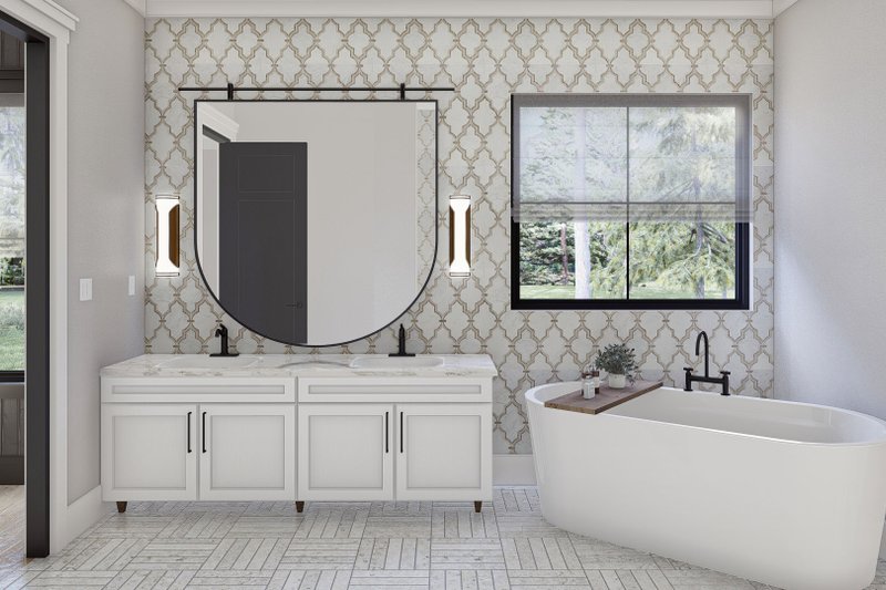 House Blueprint - Interior - Master Bathroom for European House Plan #455-624 - 5 bed, 5.5 bath