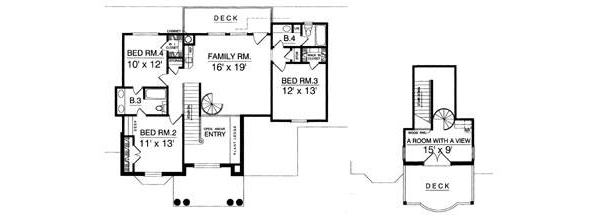 House Plan Design - European Floor Plan - Upper Floor Plan #40-230