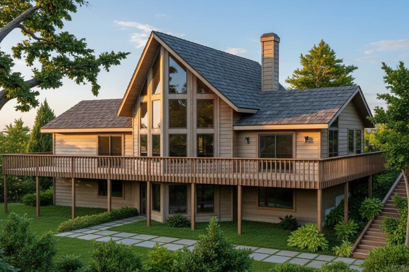 House Blueprint - Contemporary Exterior - Front Elevation Plan #92-201