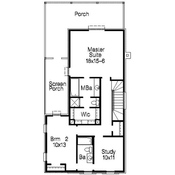 Traditional Floor Plan - Upper Floor Plan #15-264