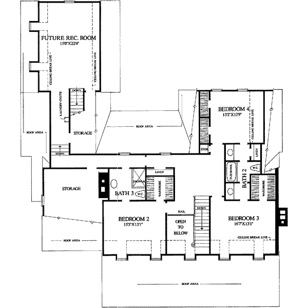 Southern Floor Plan - Upper Floor Plan #137-235