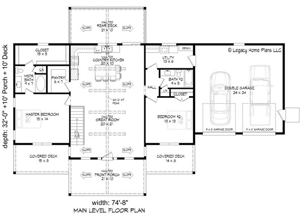 House Plan Design - Southern Floor Plan - Main Floor Plan #932-859