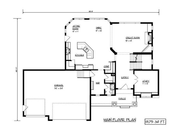 House Design - European Floor Plan - Main Floor Plan #320-502