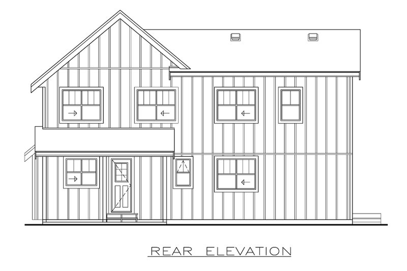 House Blueprint - Exterior - Rear Elevation for Farmhouse House Plan #1100-99 - 3 bed, 2.5 bath