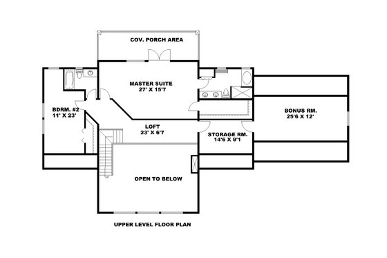 Floor Plan - Upper Floor for Cabin House Plan #117-1092 - 3 bed, 3 bath