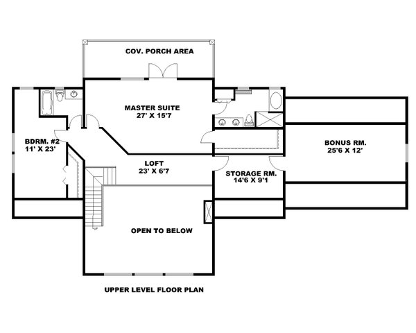 Floor Plan - Upper Floor for Cabin House Plan #117-1092 - 3 bed, 3 bath