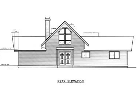 Exterior - Rear Elevation for Contemporary House Plan #92-201 - 2 bed, 2 bath