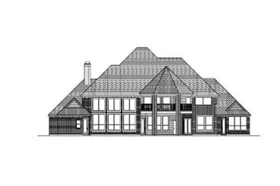 Exterior - Rear Elevation for European House Plan #84-438 - 5 bed, 5.5 bath