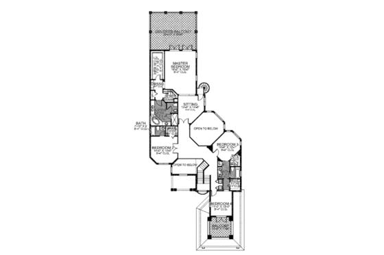 Floor Plan - Upper Floor for Mediterranean House Plan #420-238 - 5 bed, 5 bath