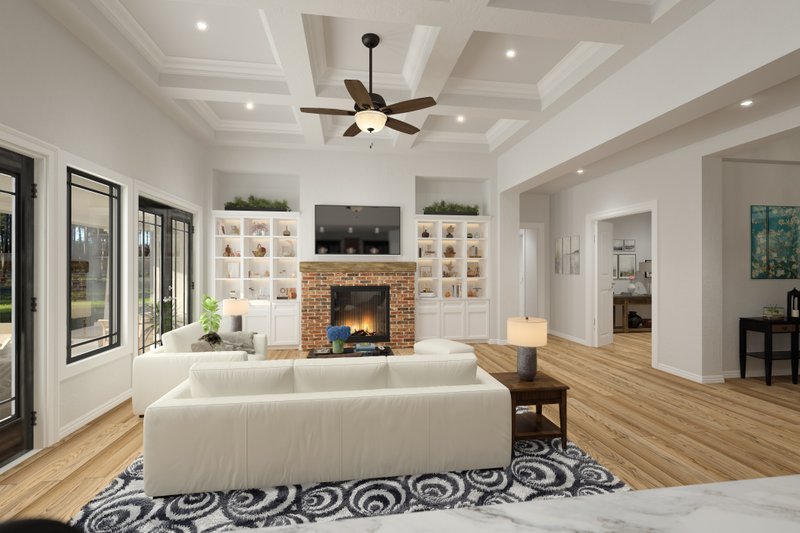 House Blueprint - Interior - Family Room 1 for Farmhouse House Plan #930-540 - 3 bed, 4 bath