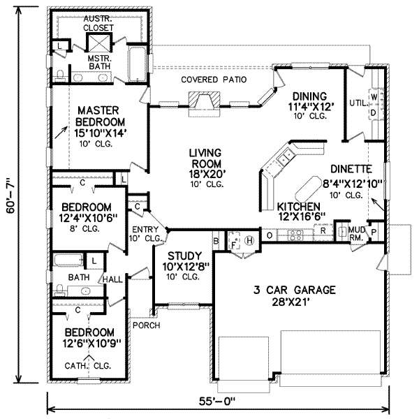 European Floor Plan - Main Floor Plan #65-236