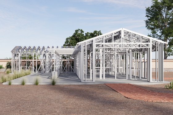 Exterior - Front Elevation 7 for Adobe / Southwestern House Plan #1106-106 - 3 bed, 2 bath